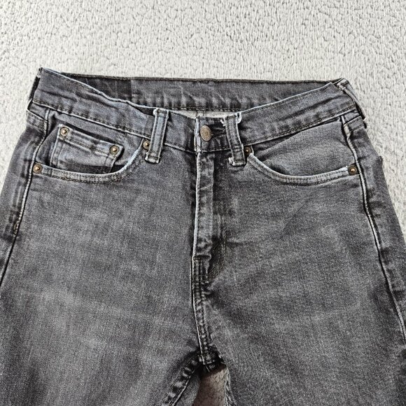 Levis Jeans Mens 29x30 Black 505 Straight Leg Distressed Denim Classic - Picture 3 of 16